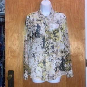 Floral Liz Claiborne Button Down Shirt Size Medium